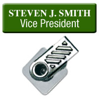 1 X 3 PLASTIC ENGRAVED NAME BADGES WITH SWIVEL BULLDOG BACK
