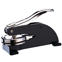 IDEAL DESK EMBOSSER WITH 1.625 ROUND DIE. To include art, logo, clipart or graphics, select the M1-