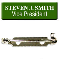 1 X 3 PLASTIC ENGRAVED NAME BADGES WITH SAFETY PIN FASTENER