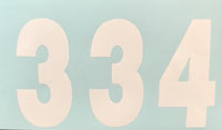 VINYL DECAL WITH 3&quot; NUMBERS